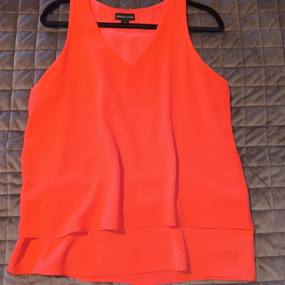 Adrienne Vittadini Orange Peplum Tank Top